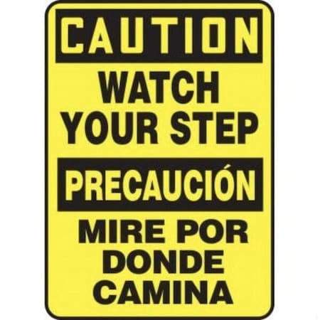Accuform BILINGUAL OSHA CAUTION Safety Sign SBMSTF632VS SBMSTF632VS
